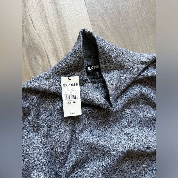 Express Mock Neck Grey Dress XS - Picture 2 of 3
